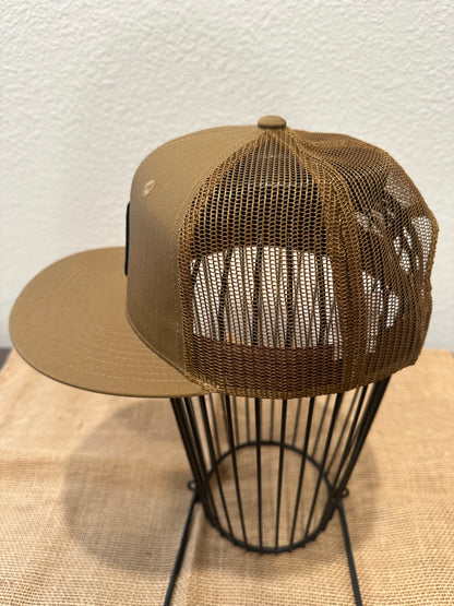 COGNAC MESH TRUCKER - OUTLAW LOGO PATCH HAT